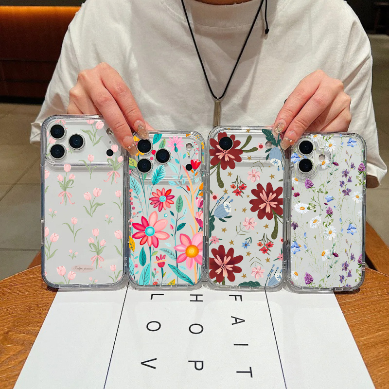 Xiaomi Redmi Note 13 - Korean Floral Leaves Clear TPU Phone