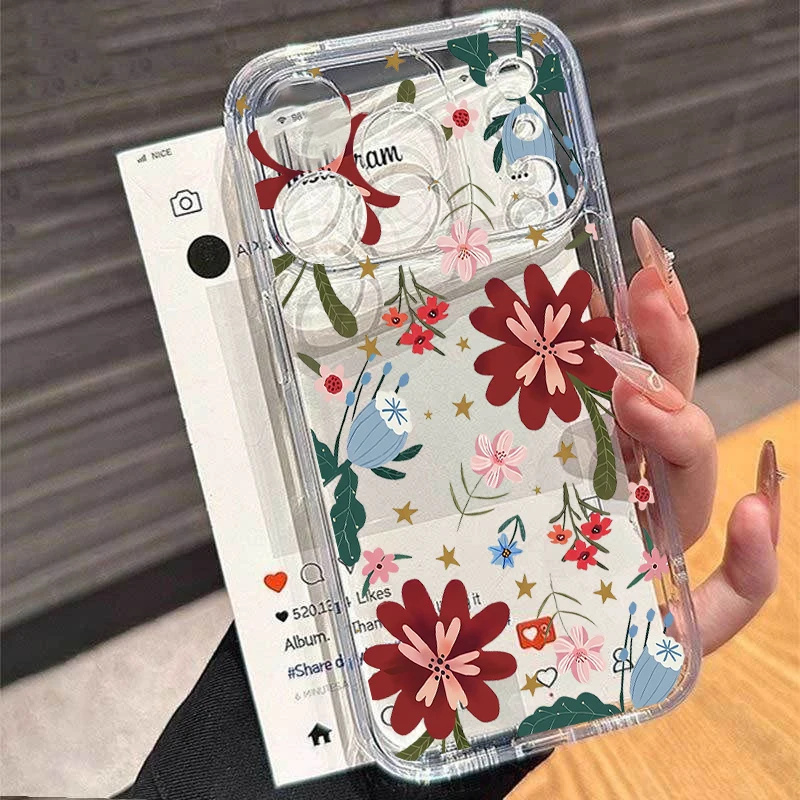 Korean Floral Leaves Clear TPU - Xiaomi Redmi Note 13 评论和价格